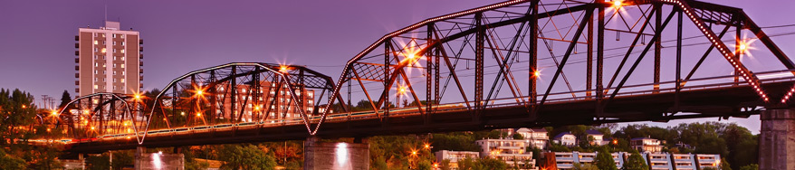 Bridge in Saskatoon, Saskatchewan at dusk